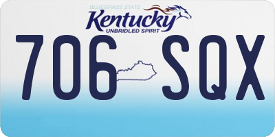 KY license plate 706SQX