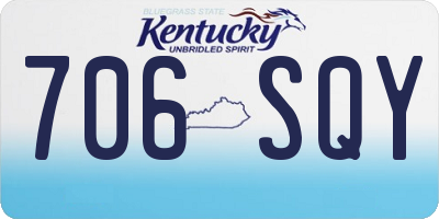 KY license plate 706SQY