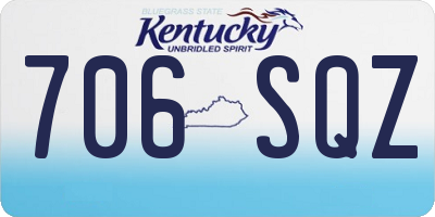 KY license plate 706SQZ