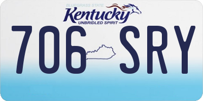 KY license plate 706SRY