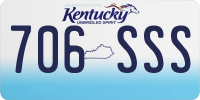 KY license plate 706SSS