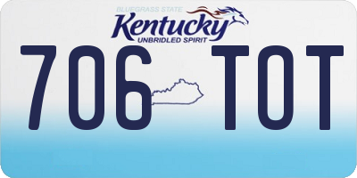 KY license plate 706TOT