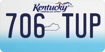 KY license plate 706TUP