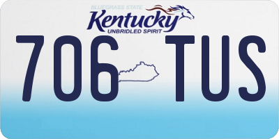 KY license plate 706TUS