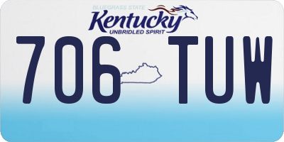 KY license plate 706TUW