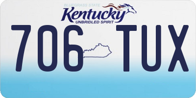 KY license plate 706TUX