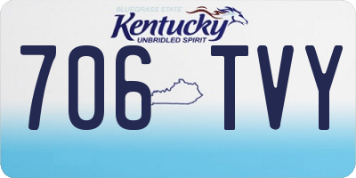 KY license plate 706TVY