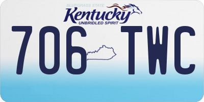 KY license plate 706TWC