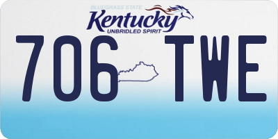 KY license plate 706TWE