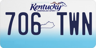 KY license plate 706TWN
