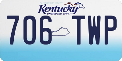KY license plate 706TWP