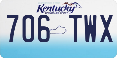 KY license plate 706TWX