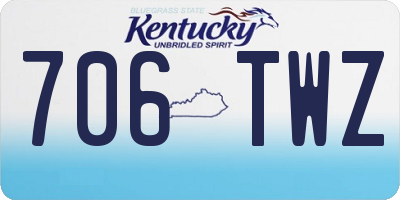 KY license plate 706TWZ