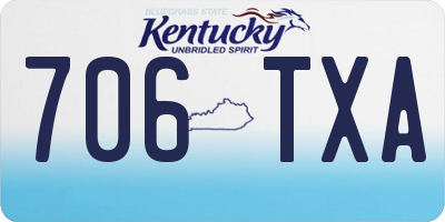 KY license plate 706TXA