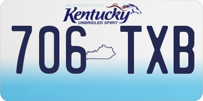 KY license plate 706TXB