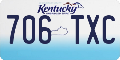 KY license plate 706TXC