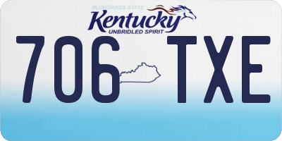 KY license plate 706TXE