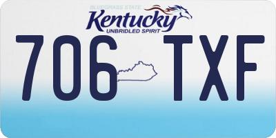 KY license plate 706TXF