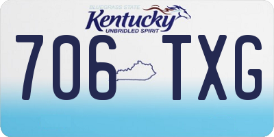 KY license plate 706TXG