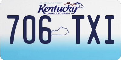 KY license plate 706TXI