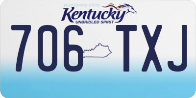 KY license plate 706TXJ