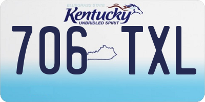 KY license plate 706TXL