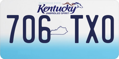 KY license plate 706TXO