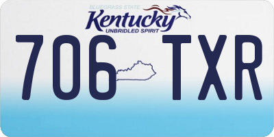 KY license plate 706TXR