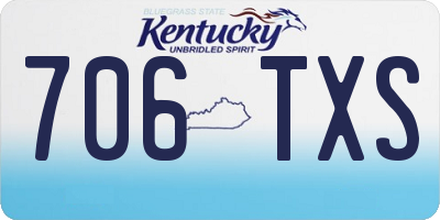 KY license plate 706TXS