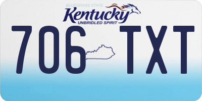 KY license plate 706TXT