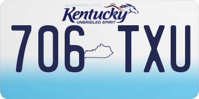 KY license plate 706TXU