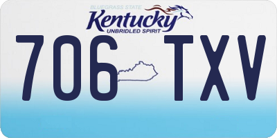 KY license plate 706TXV