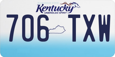 KY license plate 706TXW