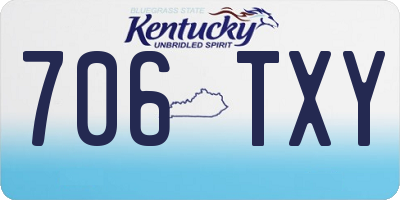 KY license plate 706TXY