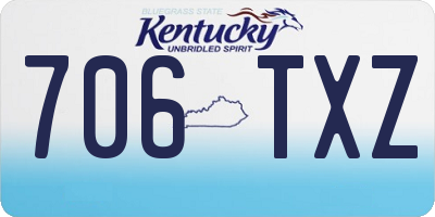 KY license plate 706TXZ