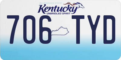 KY license plate 706TYD