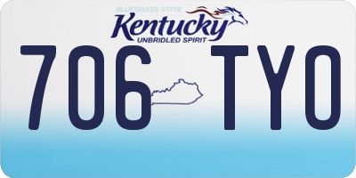 KY license plate 706TYO