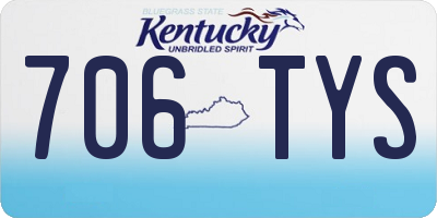KY license plate 706TYS