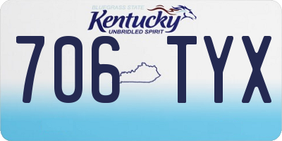 KY license plate 706TYX