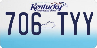 KY license plate 706TYY