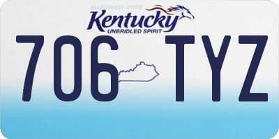 KY license plate 706TYZ