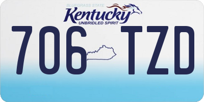 KY license plate 706TZD
