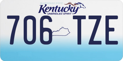 KY license plate 706TZE