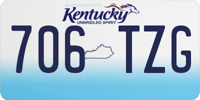 KY license plate 706TZG