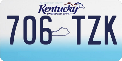 KY license plate 706TZK