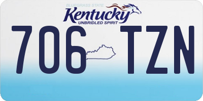 KY license plate 706TZN