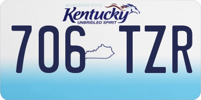 KY license plate 706TZR