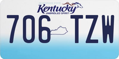 KY license plate 706TZW