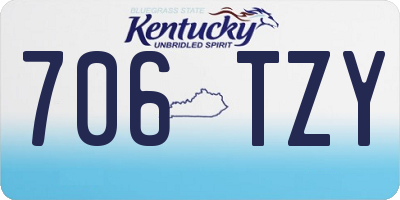 KY license plate 706TZY