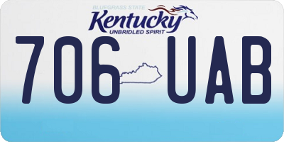 KY license plate 706UAB